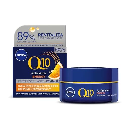 NIVEA Creme Facial Antissinais Q10 Energy Noite 50g - Creme que atua à noite para deixar sua pele iluminada, firme e com aparência mais jovem, resultados em 2 semanas
