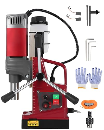 Image of GarveeTech Mag Drill Press, 2 in Boring Diameter, 820 RPM, 2922 Lbf/14000N, 1550W, Portable Magnetic Drill Kits with Adapter & 10-Speed, Double Dovetail, Electric Drilling Machine for Home Industry