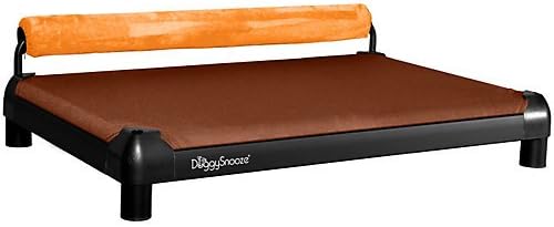 SnoozeSleeper Dog Bed Size: Large (28" L x 44" W), Color: Chocolate, Bolster Color: Orange
