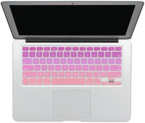 Batianda New Ombre Color Keyboard Cover Protector Silicone Skin for MacBook Air 13" MacBook Pro 13" 15" 17" (with or w/Out Retina Display) - Gradient Pink