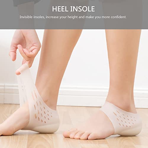 Image of Healifty Height Increase Soles Heels Sleeve Gel Heel Height Invisible Elevators Arch Support Pads Heel Protectors Cushion (3cm)