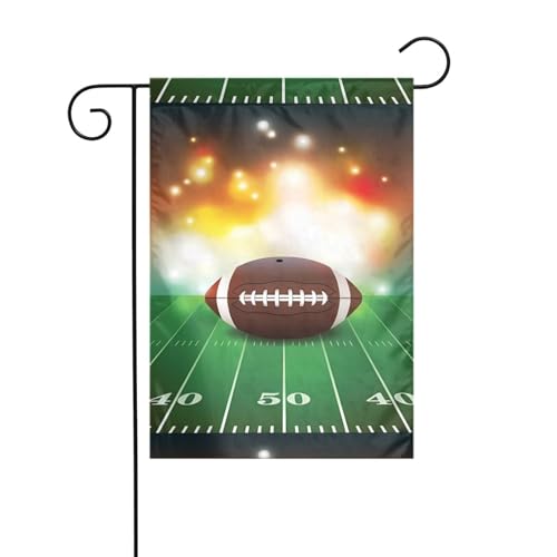Bandiera da giardino 30,5 x 45,7 cm YYHHAOFA Pallone da football americano su erba modello sportivo decorazione da giardino spessa resistente alle pieghe per giardino esterno prato terrazza
