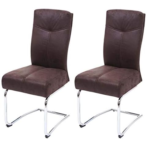 Mendler 2er-Set Esszimmerstuhl HWC-G56, Küchenstuhl Freischwinger Stuhl Cover