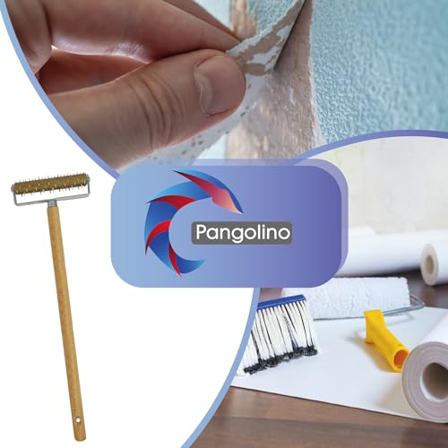 Pangolino Stachelwalze Tapeten 150 x 500 mm | Nagelroller | Igelwalze | Tapetenigel zum Perforieren von Tapeten – Tapezierwerkzeug | Nagelwalze | Igelroller | Stachelroller mit Holzgriff