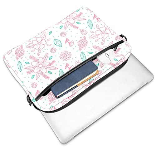Housse ordinateur portable 13" anti-choc fleurie dessinée main - 2