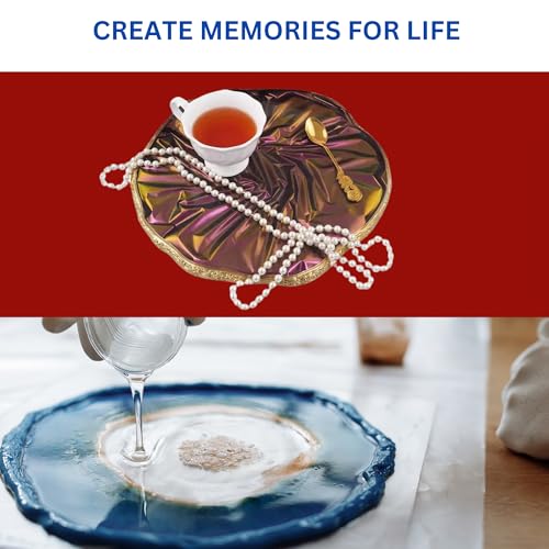 Image of Exploralearn Ultimate Max Resin Art Kit 8 inch Decorative Tray /Thali with 200 gm Epoxy Resin and Silicone Moulds - Comprehensive Resin Art Materials - Mica, Glitters, Flakes and Dried Flowers.