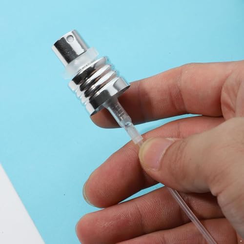 6 Pcs Silver Aluminum Essential Oil Perfume Spray Tops Fine Mist Pump Sprayer Tops Replacement with Tube for Cosmetic Spray Bottle4