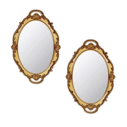 Eaoundm 14.5 x 10 inchs Oval Antique Decorative Wall Mirror