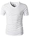 H2H Mens Casual Slim Fit Short Sleeve Crew-Neck T-Shirts Pack White US L/Asia XL (KMTTS0380)