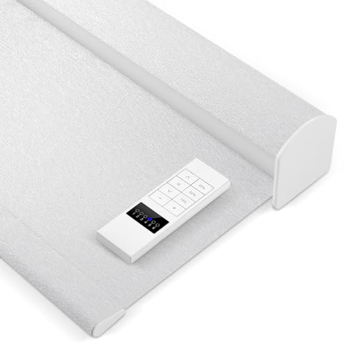 Zshine Motorized Blackout Window Blinds Customize Width (23-95 Inches) Remote Control Wireless and Rechargeable Roller Shades Blinds for Windows, Home, Office, Hotel, Club, Restaurant(82141E