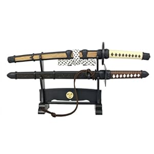 Japanse briefopener Samurai zwaard en ninja-zwaard met standaard model nr. 1600