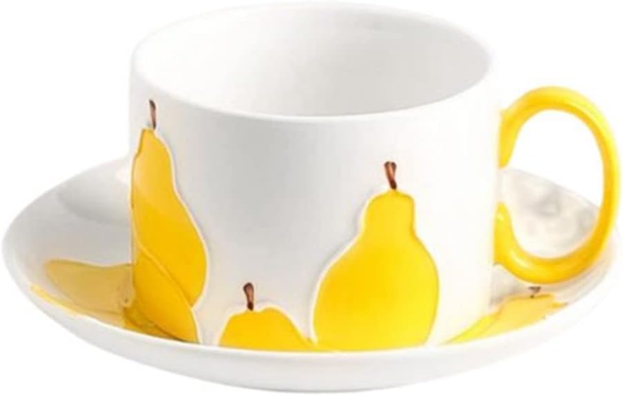 コーヒーカップ ソーサー付き 2点セット おしゃれ 黄色 0ml 磁器 陶器 マグカップ プレゼント 男性 女性 高級 ギフトボックス シンプル 北欧 セラミック カップソーサー 一人暮らし アフタヌーンティーカップ ギフ 包装