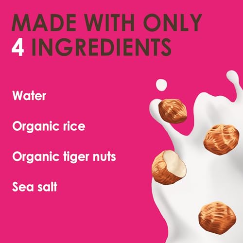 Rude Health 6 x 1 Litre Organic Tiger Nut Dairy-Alt Milk, 100% Natural Organic Drink, Lactose Free, Dairy Free & Gluten-Free, Unsweetened, Award-Winning, Healthy & Vegan, 100% Recyclable Pack