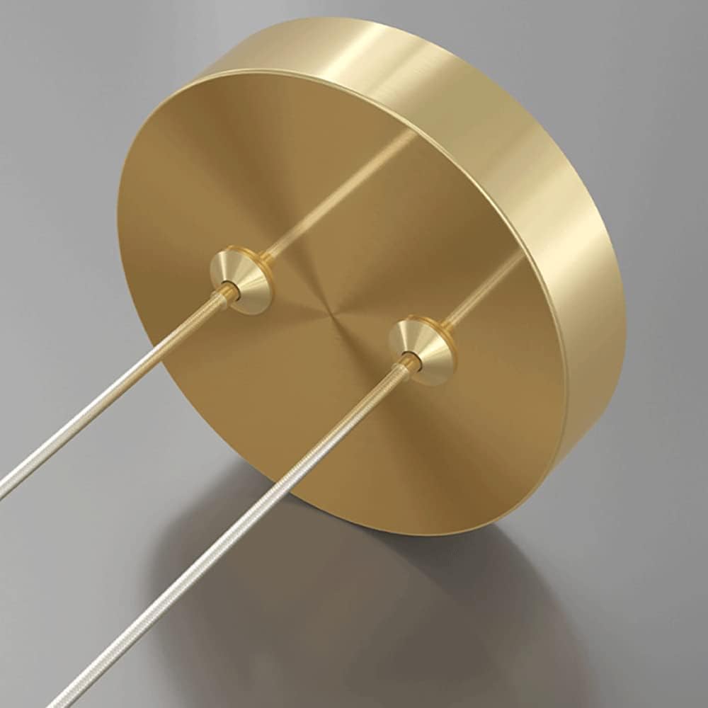 Longues Lumières Suspendues En Laiton Avec Kit Décoratif D'Anneau, Lustres D'Éclairage De Bande De Salle À Manger, Lampe De Suspension Linéaire Moderne D'Îlot De Cuisine De Led, Lumièree De Sa