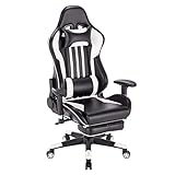¿Quieres un sillón ergonómico personalizado? Esta silla de trabajo te satisfacerá. Levanta la palanca bajo el asiento para ajustar la altura del asiento entre 47-55 cm; ajusta el respaldo a un ángulo deseado (90-155°) levantando la palanca a la derecha del asiento; los apoyabrazos 2D son regulables en la altura y la dirección, que soportan mejor tus brazos; para relajar las piernas, solo necesitas extraer el reposapiés escondido debajo del asiento
