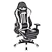EUGAD Racing Sillas de Escritorio Cuero Sintético Silla Gaming Silla de Oficina de Ergonómica Giratoria Taburete de Oficina con Ruedas Blanco 0021BGY