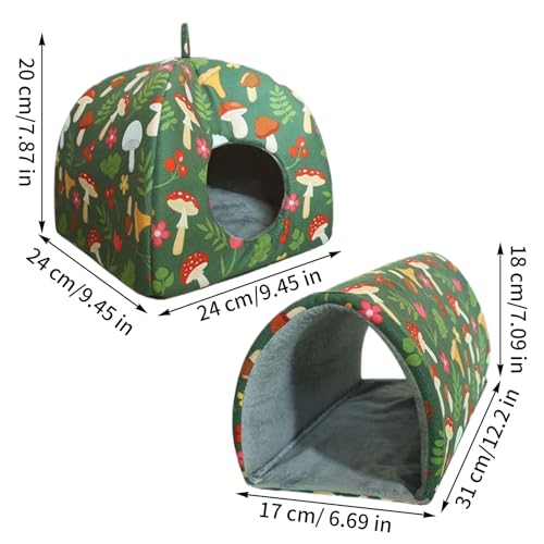 Cueva de cama de erizo para chinchillas set de hamaca para noches frías 3