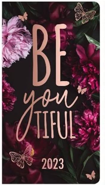 2023 Slim Diary Week to View Floral or Rose Gold Design Pocket Sized Planner Organiser Journal (Floral Design)