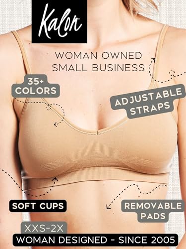 Image of Kalon Women's 4 Pack Demi Padded Bralette Wireless Comfortable Bra