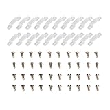 Adecorty 20 Lots Strip Light Mounting Bracket Clips with 40 Screws for SMD5050 5630 3528 2835 LED Strip Lights (12mm/0.47inch Wide Translucence Silicone)