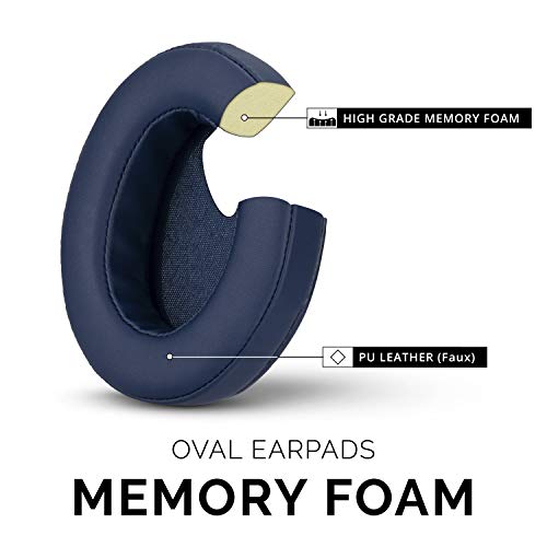 Image of Brainwavz Replacement Earpads for ATH M50X, M50BT, Steelseries Arctis, Pro Wireless & Stealth 600, HyperX Cloud, AKG, SHURE, Philips & Many More Headphones, Memory Foam Ear Pad Cushions, Dark Blue Oval