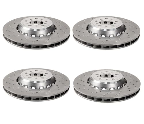 SHW Performance OEM Front 395mm and Rear 370mm Drilled 2 Piece Lightweight Composite High Carbon Alloy Vented Round Brake Disc Rotors Kit For BMW F97 X3 M F98 X4 M Competition