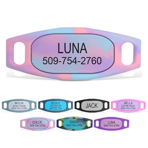 GoTags Silent Dog Tag Personalized Engraved Silicone and Cat Pet ID Tags
