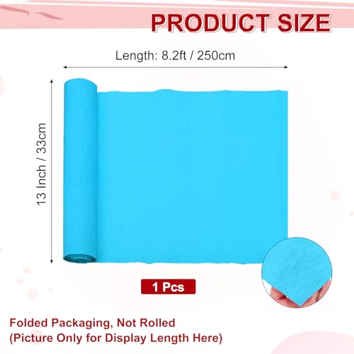 Image of MECCANIXITY Crepe Paper Roll 8.2ft Long 13 Inch Wide for Wedding Ceremony Various Large Festivals Decoration, Lake Blue