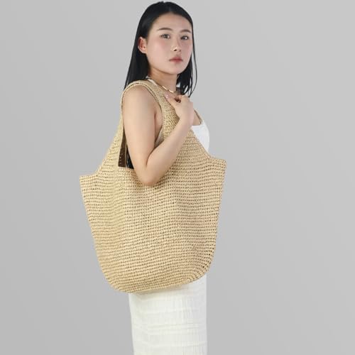 Bolso de playa tejido grande para mujer miniatura 2