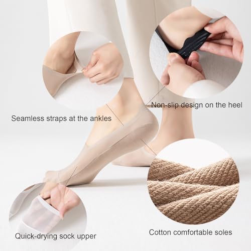 Quick-Drying Travel Thin Socks Women Lightweight Breathable Nylon Non Slip No Show Socks2