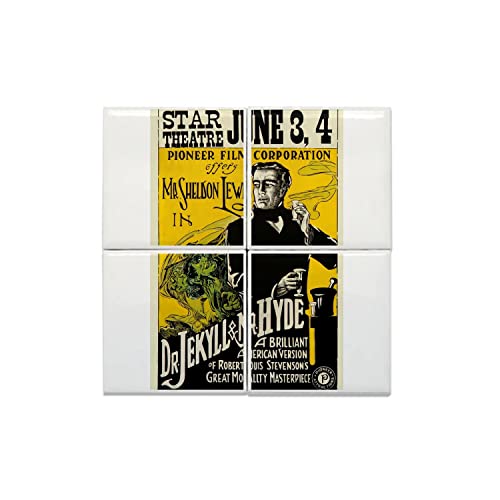 Carreaux céramique décoratifs vintage 15,2x15,2 cm Dr Jekyll & Hyde