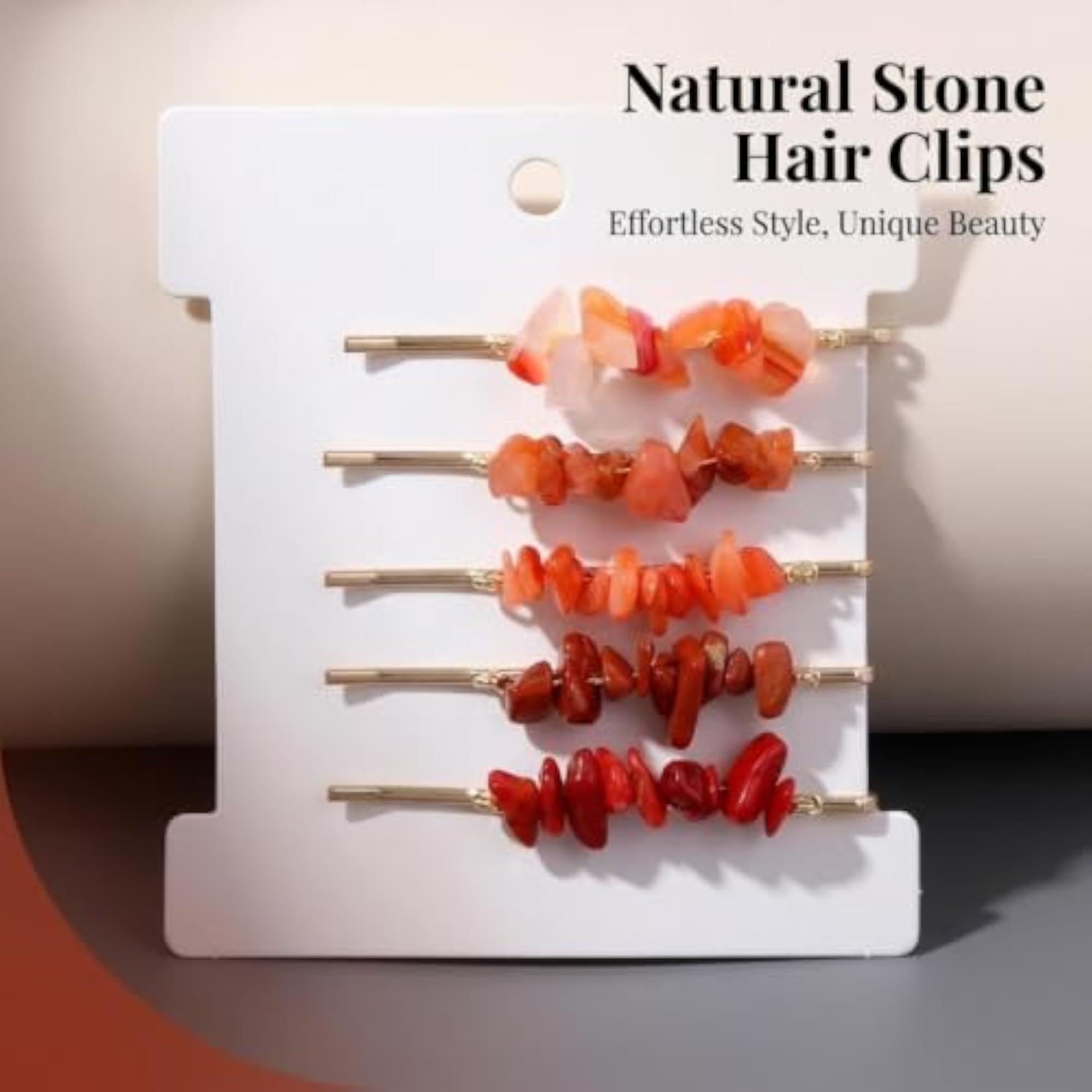 Irregular Shape Stone Hair Clip, Handmade Accessory