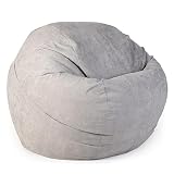 Funda Para Silla de Puf, Para Adultos, Grande, con Respaldo Alto, Funda Para Sofá, Sillón Reclinable, Bolsa de Almacenamiento Para Juegos Para Interiores y Exteriores, Sin Relleno,light gray-100x130cm
