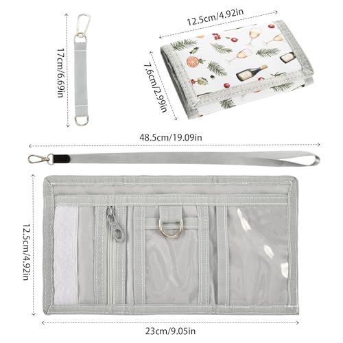 ALAZA Kids Wallets for Boys Girls Toddler Trifold Wallet Children Small Red Wine Fruit Leaves with Zipper Coin Pocket3