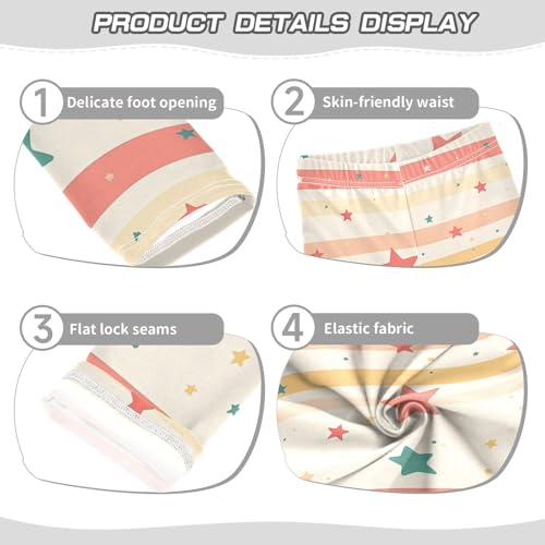 KLL 5 Pointed Stars Red Stripes Toddler Girls Legging Stretch High Waisted Sweatpants Running3