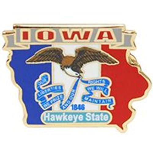 Mapa con forma de Estado de Iowa hecho de madera natural para colgar en pared