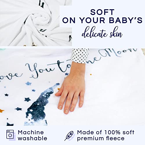 Luka&Lily Baby Milestone Blanket Boy - 60"X40" Moon Baby Month Blanket For Boys - First Year Calendar Monthly Growth Chart - Baby Boy Shower Gifts #TOP1