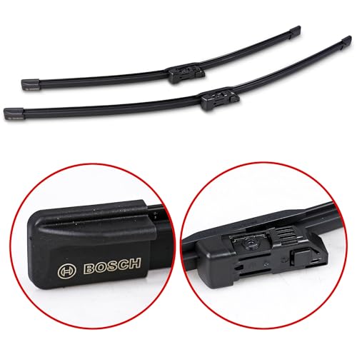 Image of BOSCH 3397007296 AeroTwin Wiper Blades - Set of 2 (24 inch & 20 inch) Top Lock 19mm | Driver and Passenger Side Original Equipment Replacement Blades
