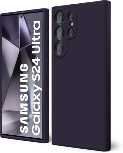 Image of DIZORO Microfiber Candy Case Compatible for Samsung S24 Ultra Smooth Touch Cushion Liquid Soft Silicone Gel Rubber Phone Cases Non-Slip Full Body Protective Shockproof Back Cover (Titanium Violet)
