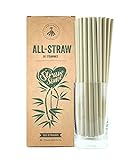Strawmee All-Straws, pajillas orgánicas desechables de bambú natural y fibras vegetales, alternativa ecológica sostenible al plástico y al PLA, jumbo 8mm, compostable, para cócteles y gastronomía