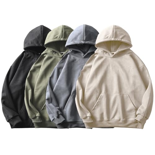 GURUNVANI Mens Faux Suede Hoodie Pullover Graphic Embroidered Hooded Vintage Hoodie Sweatshirts4