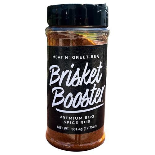 Meat n' Greet BBQ Brisket Booster – Premium Texas Style Brisket Seasoning & Spice Rub – 12.5 oz