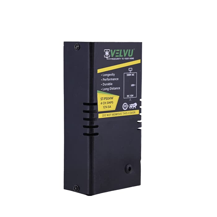 VELVU 4-Channel SMPS with Wire - Power Supply Adapter for up to 4 CCTV Security Cameras CCTV Power Supply SMPS, Power Supply Adapter for Video Surveillance Camera System, CCTV, Dome, Bullet Cameras (B0CP2359SF) Amazon Price History, Amazon Price Tracker