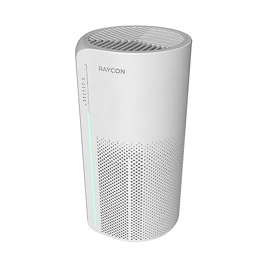 Raycon Room Air Purifier, H13 Replaceable HEPA Filter, Air Quality LED Indicator, Adjustable Fan Speeds, Home Essentials (White)