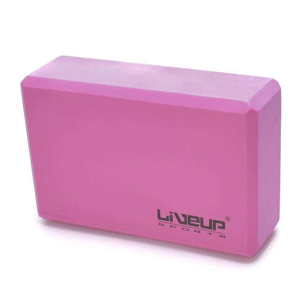 Bloco de Yoga - 22,8x15,2x7,6cm - Cor Rosa - LiveUp Sports