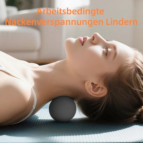 Massage Lacrosse Bälle für Myofasziale Entspannung, Triggerpunkttherapie und Yogatherapie, Fußmassageball zur Linderung von Plantarfasziitis Grau 3