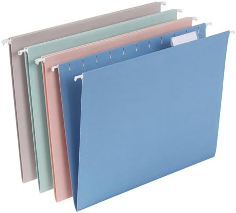 Amazon Basics Sturdy Hanging File Folders, Letter Size, Black, 25-Pack ...