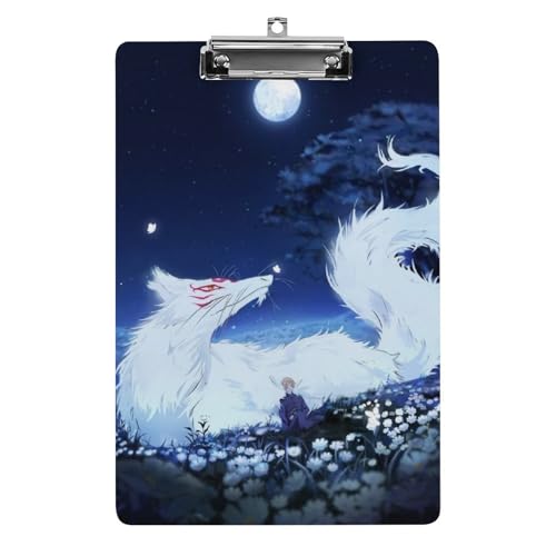 夏目友人帳 ニャンコ先生 クリップボード 用箋挟 クロス貼 A4 縦 ファイルバインダー ファイルボード クリップホルダー アクリル板 軽量 携帯便利 文房具 メタルクリップ付き A4用紙保持する 書類整理 会議パッド 学生 教師 オフィス用