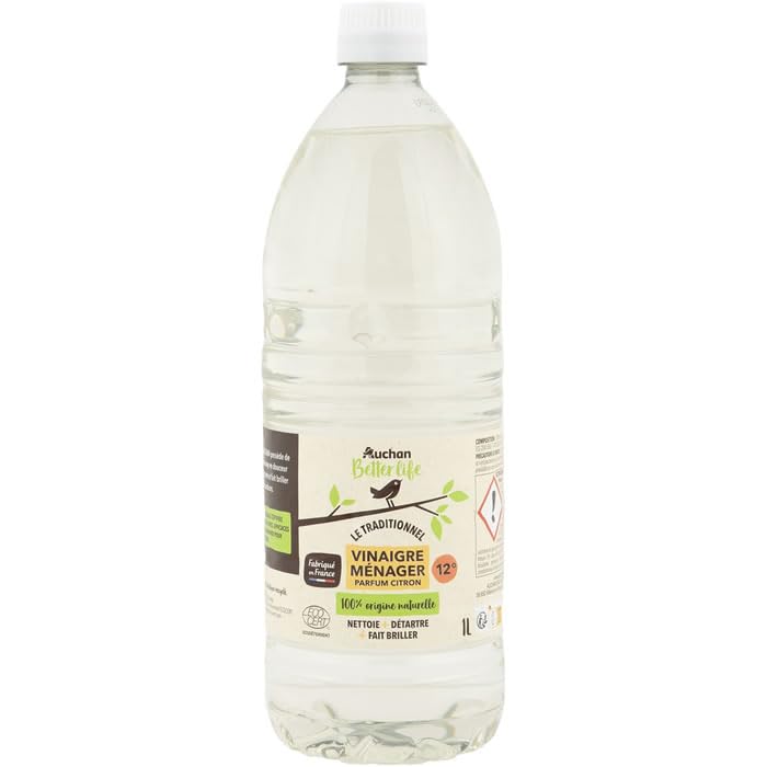 AUCHAN Better Life Vinaigre ménager 12° au citron 1 L