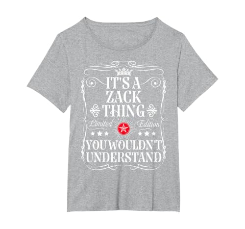 Zack Name Its A Zack Thing You Wouldn't Understand T-Shirt, Women's Plus, Heather Grey, 2X